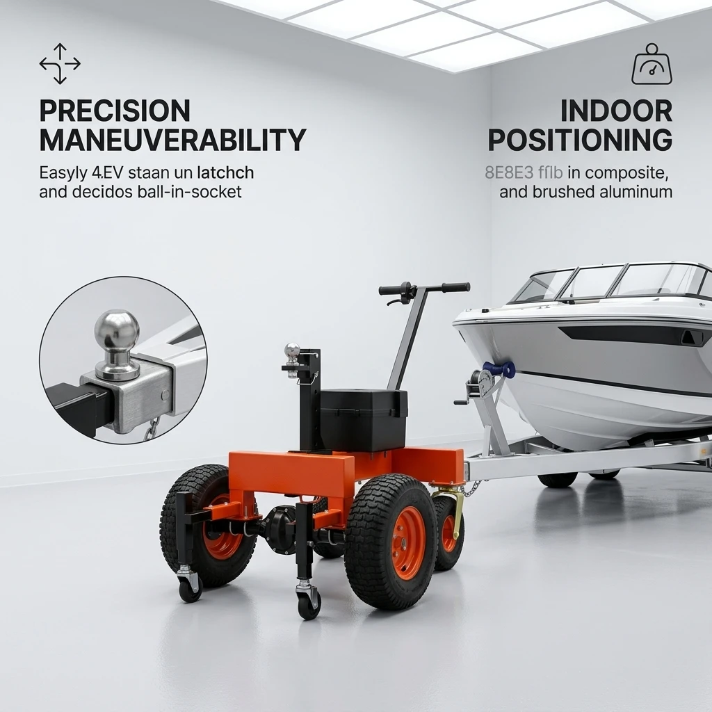 Electric Trailer Tug, 3000KG 7000LBS Power Jockey Wheel, 800W Motorized Hitch for Boat Caravan, Tool for Outdoor Use