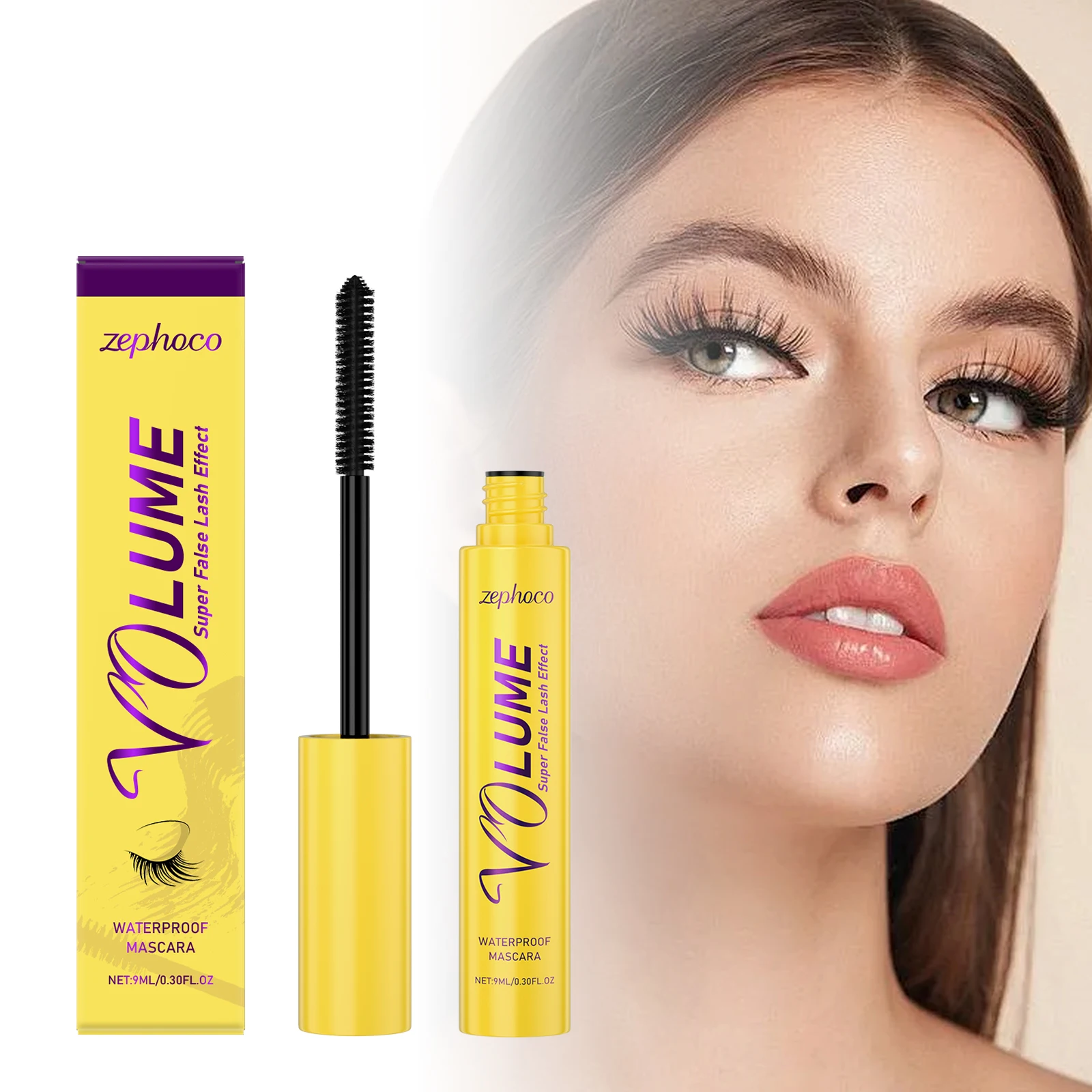 Urling มาสคาร่ากันน้ําขนตายาวนาน Curling,เรียว,หนาแน่น,ชุ่มชื้นและบํารุงกันน้ํามาสคาร่าสีดําเครื่องสําอาง