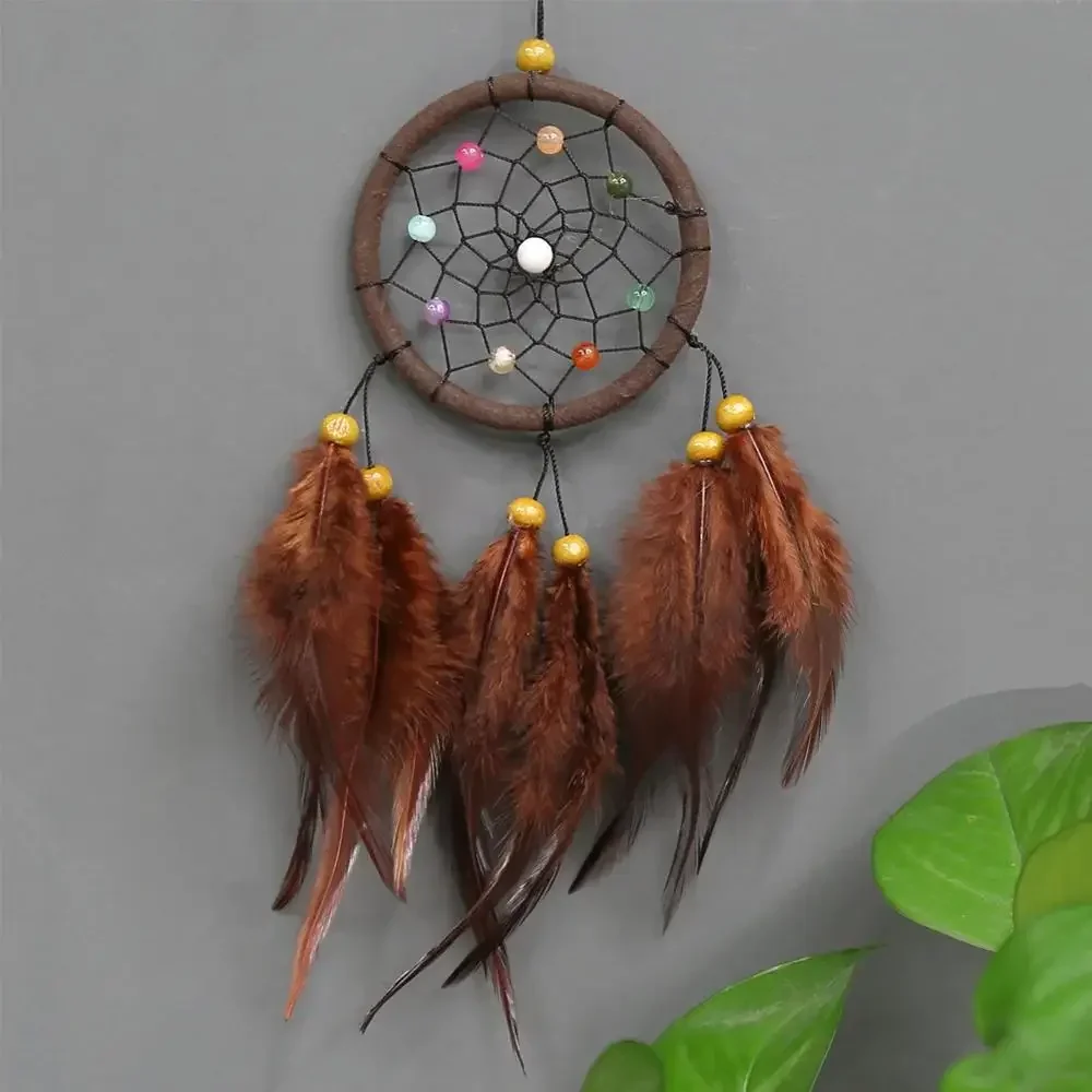 Feather Dream Catcher Handmade Wall Hanging Wind Chimes Creative Hollow Home Car Ornament Craft Decoration Gifts