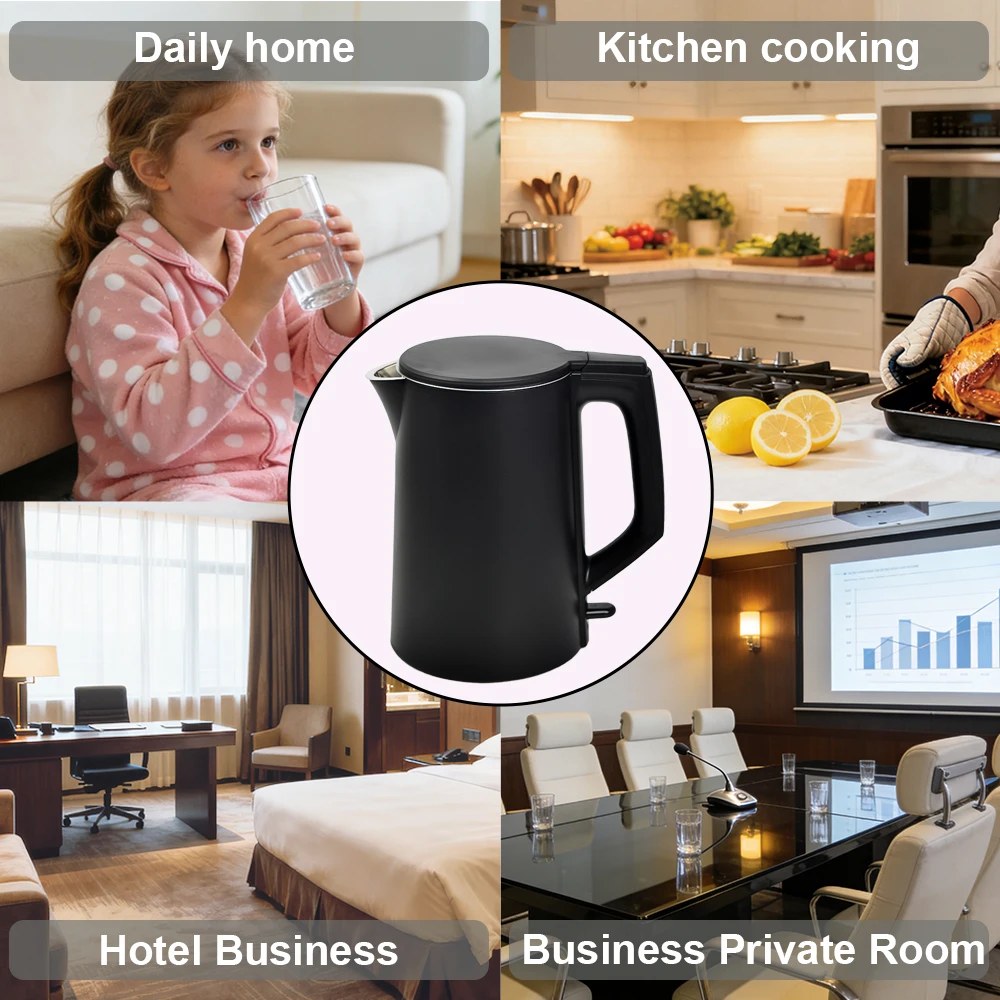 New 1500W Electric Kettle Home Use 1.7L Double Layer Heat Preservation Electric Kett  lFast Boiling Kettle for Coffee Brewie