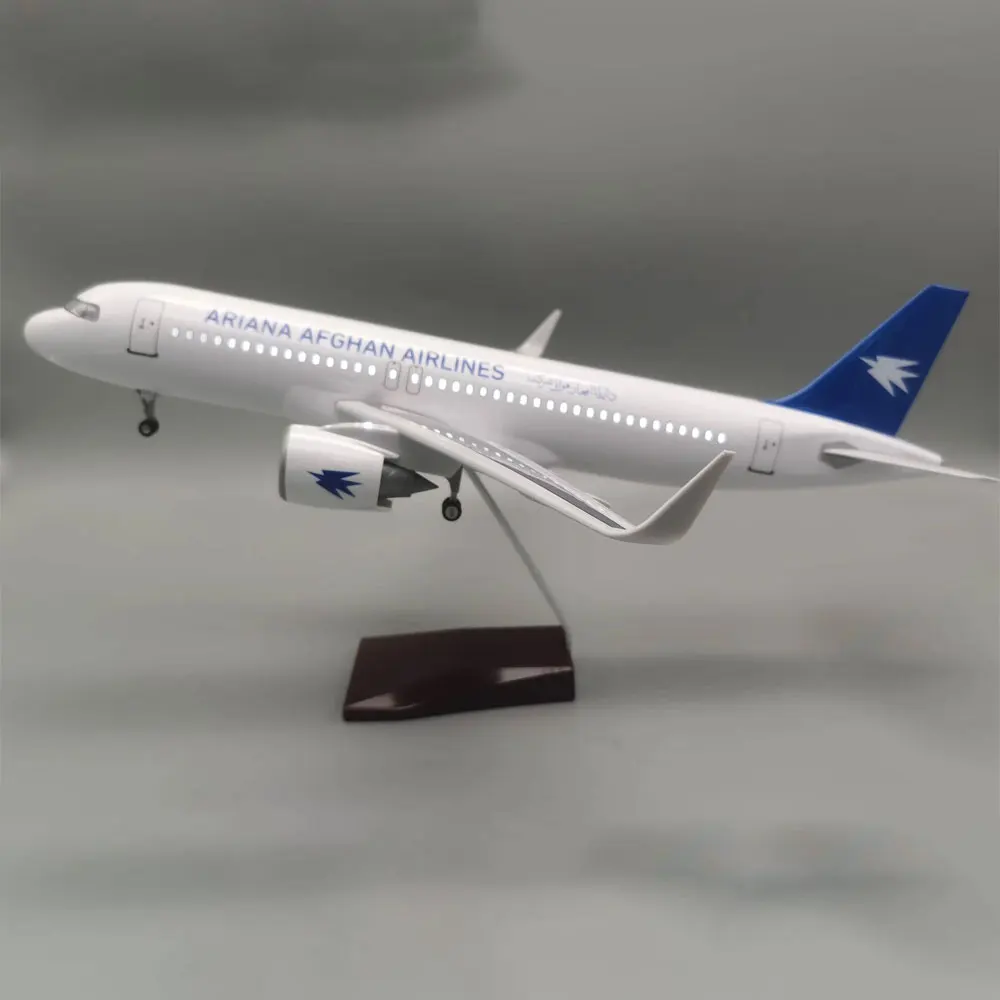 1/80 Scale 47cm Ariana Afghan Airlines Airplane A320 Neo Miniature Airplane Diecast Resin Plane Model Collection Display Gifts