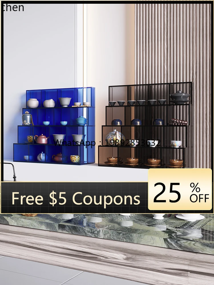 

WW tea set Duobao Pavilion Bogu frame Zisha pot desktop storage acrylic display stand