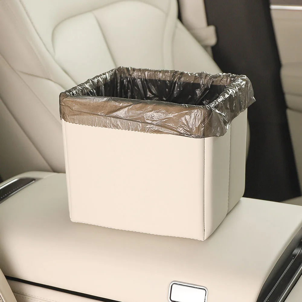 

For Denza N9 Car Folding Leather Trash Can Interior Modification Supplies Original Car Color Large Capacity Storage Box