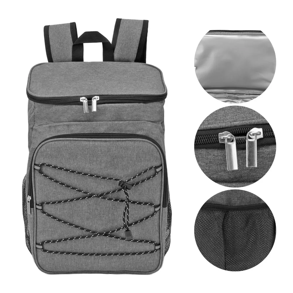 

Large Capacity Camping Insulated Backpack Lightweight Adjustable Shoulder Strap Cooler Backpack Portable Oxford Cloth