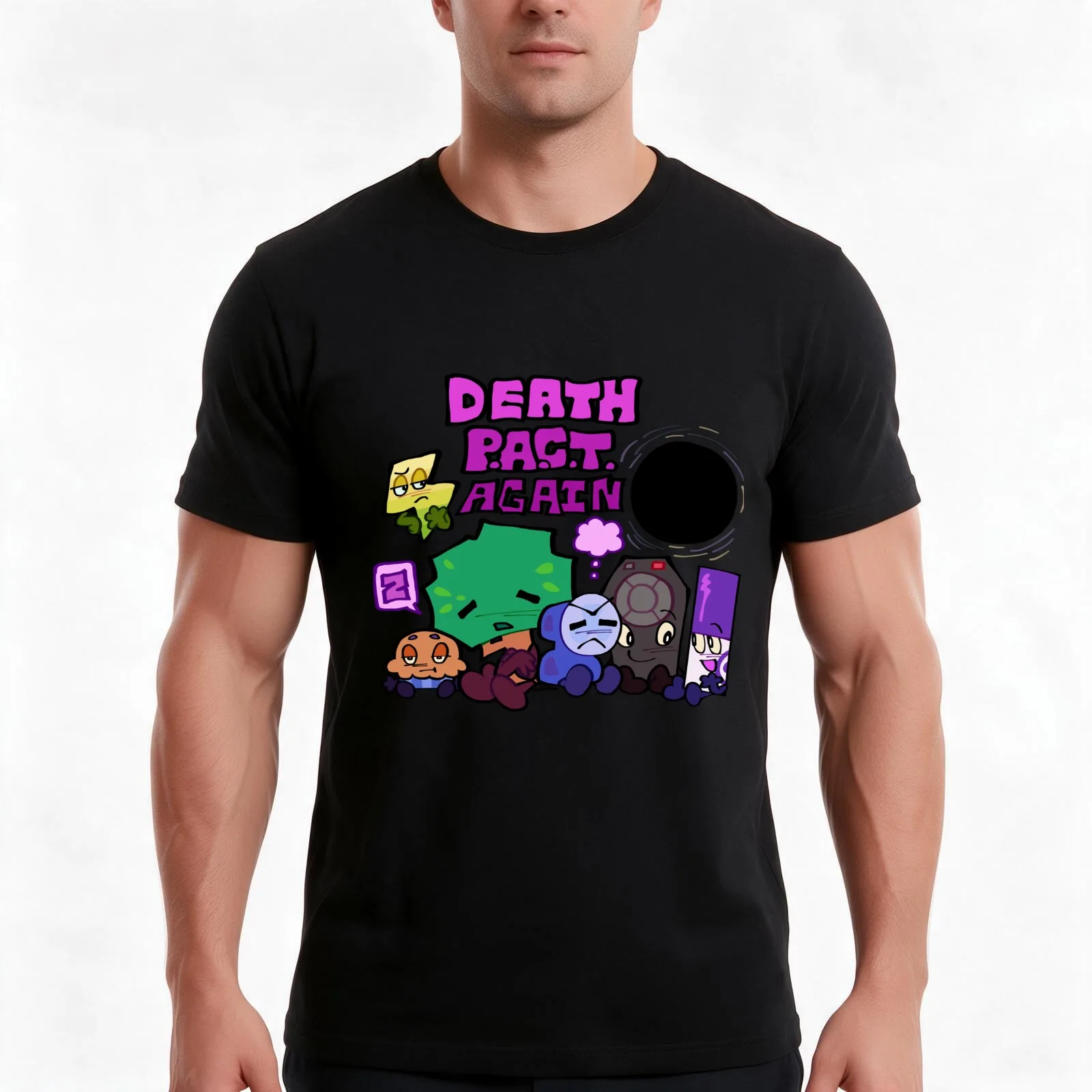 Team death pact chilling T-Shirt Summer Casual Cotton Tee Oversized Streetwear Tops Vintage Graphic Print Unisex Men Women