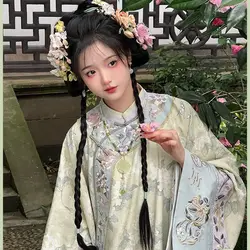 2024 chińska dynastia qing sukienka w stylu qipao tradycyjną niebieską luźną suknia w stylu qipao z dużym rękawem elegancka sukienka damska sukienka w stylu qipao