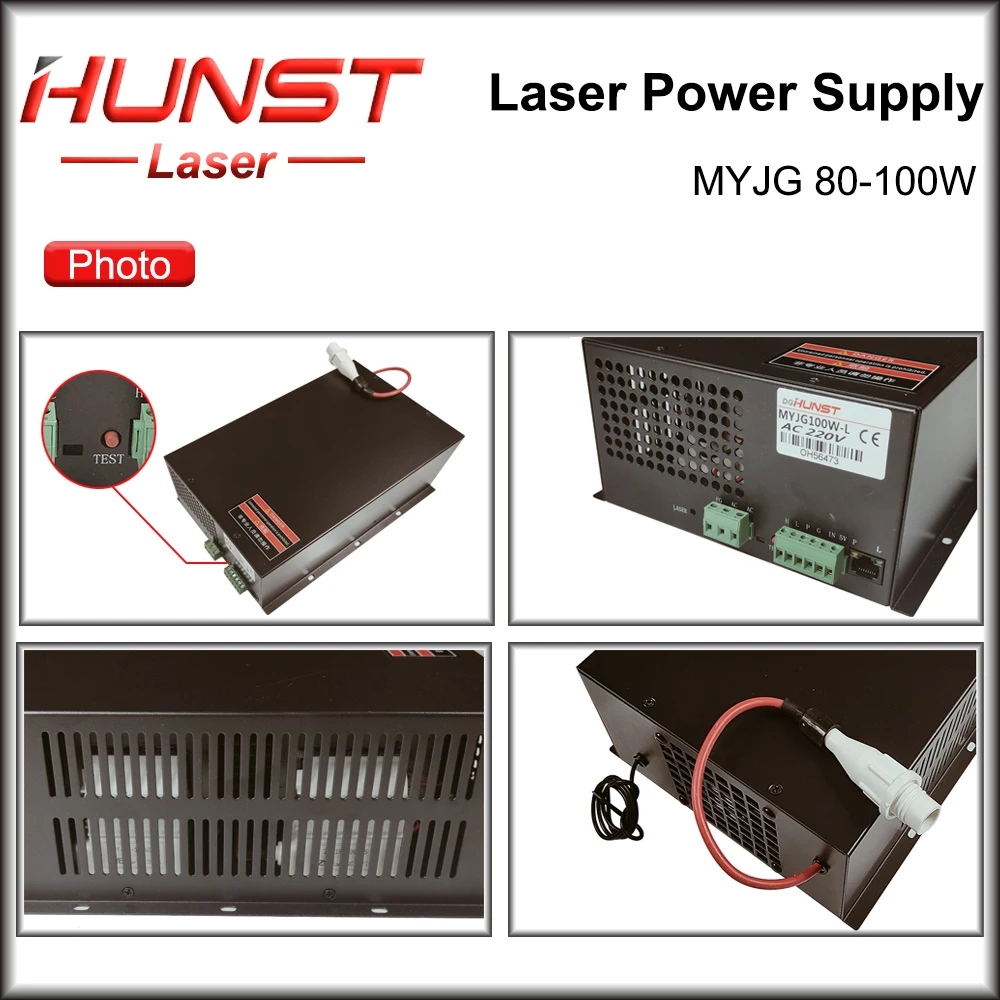 Imagem -06 - Hunst Myjg Laser Power Supply Gerador a Laser para Co2 Gravação Máquina de Corte Tubo de Vidro 80 100w 100w