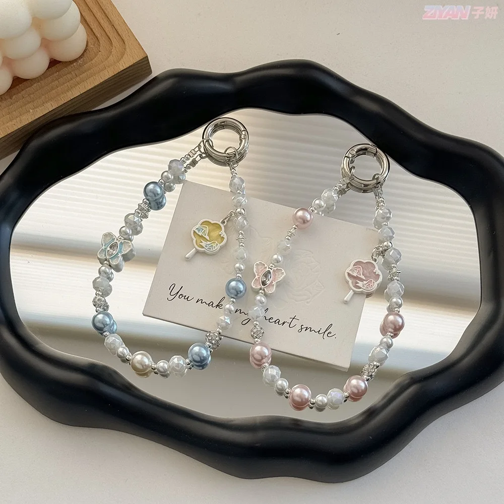 

Национальный тренд бабочка в китайском стиле круглая веерная цепочка для телефона модный ремешок с кристаллами и бисером автомобильный брелок декоративная сумка