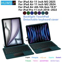 HUWEI teclado mágico para iPad Air 11 pulgadas M3 2025 M2 funda para iPad Air 4th 5th 6th Gen Pro 11 ""cubierta de teclado retroiluminado Folio