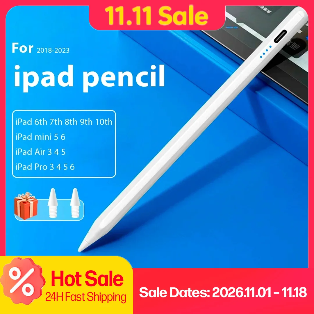 Pencil for Apple iPad with Palm Rejection Stylus Pen for iPad Air M2 Pro 13 Pro 12.9 10 Gen 7th 8th 9th 10.2 for iPad Pencil