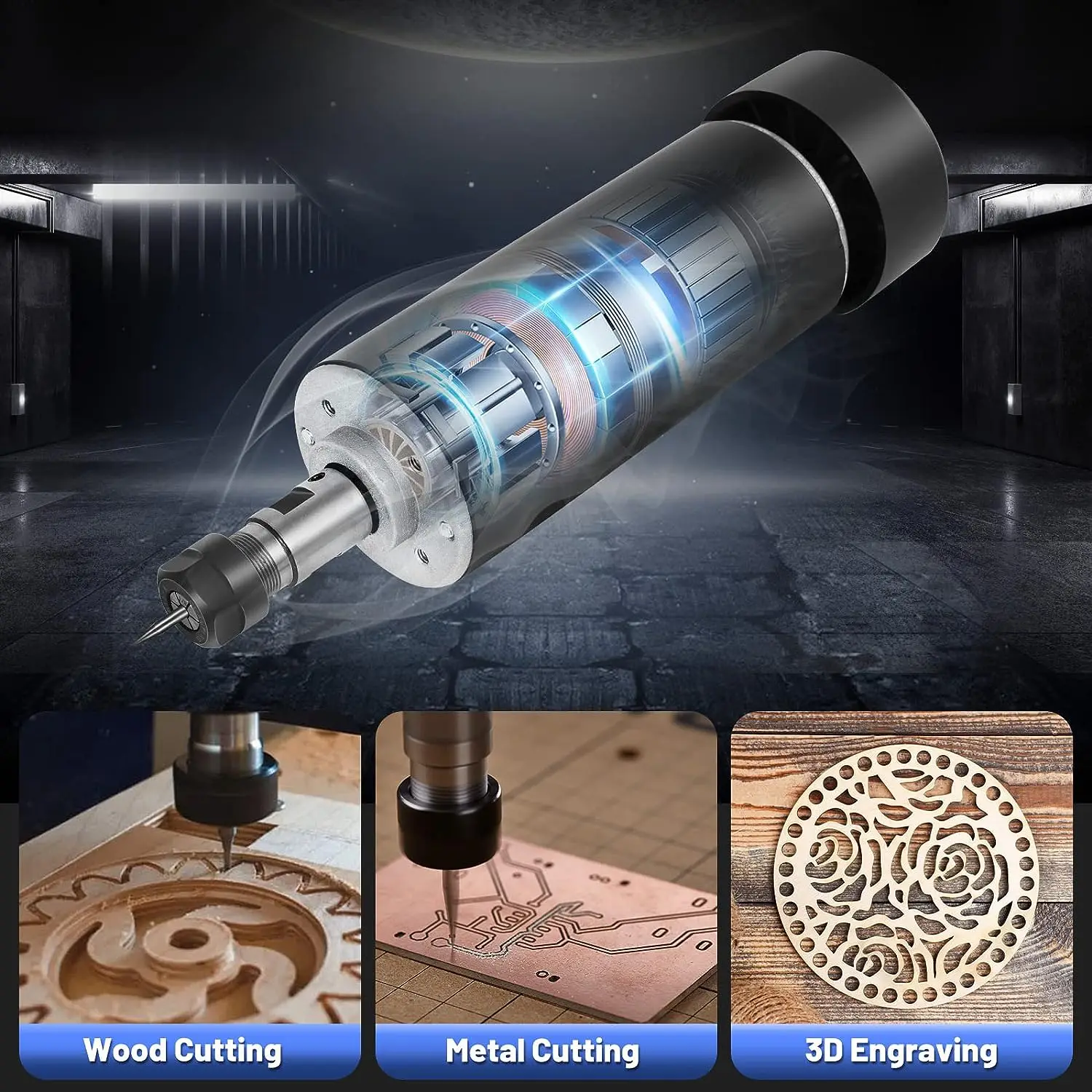 500W 3020 plus CNC Wood Router Laser Engraving Milling Cutting Machine GBRL Control 220V High Precision