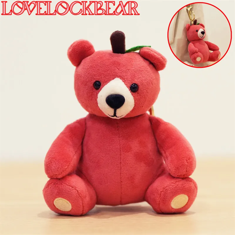 

Lovelockbear оригинальный 12 см Apple Bear мини-плюшевая кукла-брелок, подвески для сумок, милые мягкие игрушки, подарок на день рождения
