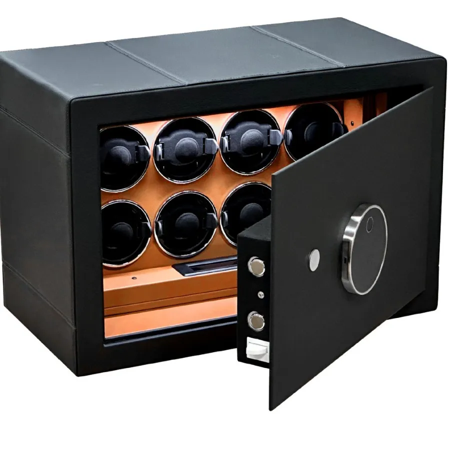 

For Anti Theft Security Watch Box Fingerprint Unlock Watch Safe 8 Slots Automatic Winder