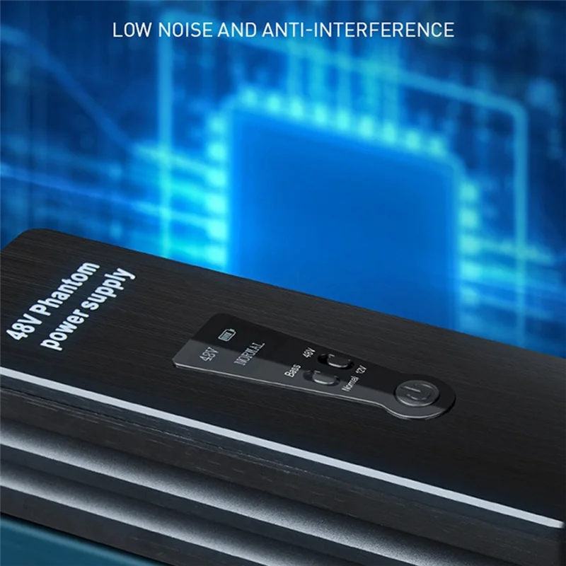 

Phantom Power Supply 48V 12V Switch Rechargeable Portable For Condenser Microphones Mic Preamp Record Studio