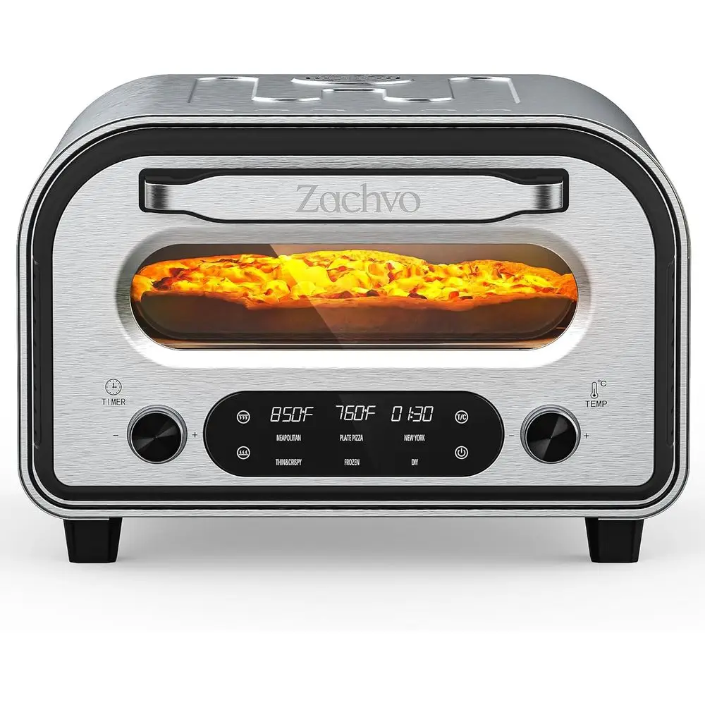 

Pizza Oven Indoor, Heats up to 850°, Makes 12” Pizzas in 90 Seconds, Electric Pizza Oven with 6 Touchsn Presets, Countertop Pizz