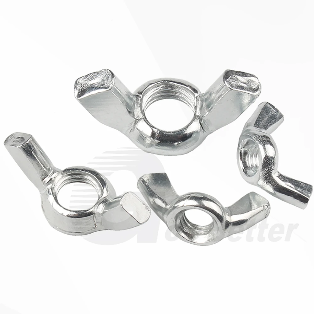 Wing Nuts BSW 1/2 1/4 3/8 3/16 5/16 Inch Galvanized Steel Butterfly Wing Nuts Hand Tighten Locking Nut