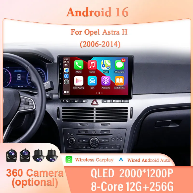 

9" Android 16 for Opel Astra H 2006-2014 Car Stereo IPS HD Touch Screen Wireless CarPlay GPS Navi BT WiFi DSP Player Head Unit
