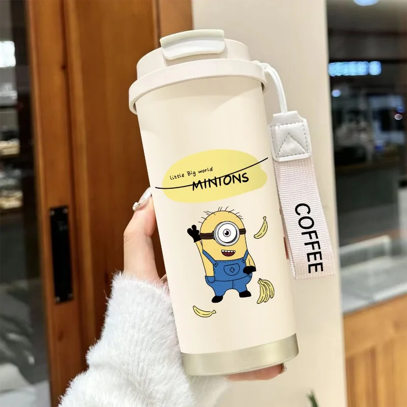 Despicable Me Minions Cartoon Cute Large Capacity Straw Thermos Cup Creative Cartoon Kawaii Student Sports Water Cup Coffee Cup