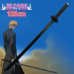 Sword 1:1 Kurosaki Ichigo Sword Sky Lock Moon Black Knife Zanpakutou Ninja Katana Knife Sword Weapon Props Safety PU Toy