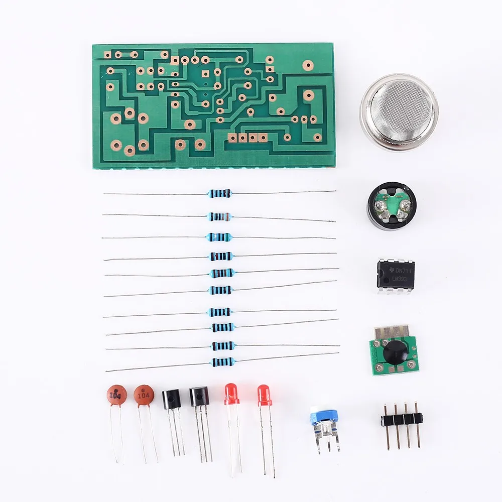 DIY Kit MQ-2 Smoke Sensor Natural Gas Detector Alarm Electronic Components Suite for Training Exams Competitions