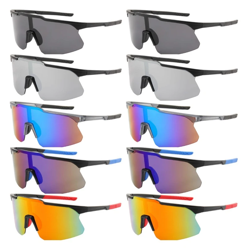

10PCS New Outdoor Windproof Men's and Women's Cycling Motorcycle Sunglasses with Large Sunshade Frame Sports Sunglasses
