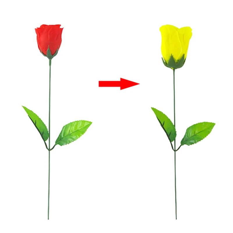 Discoloration Roses (Red Change Yellow) Rose Magic Tricks Change Valentine 'S Day Color Roses Flower Magic Trick Fun Toys