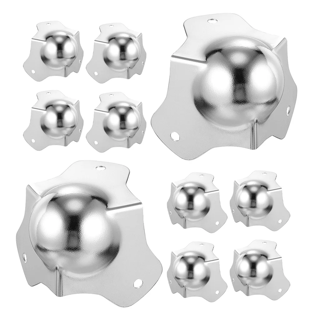 10Pcs Iron Ball Corner Protectors Robust Edge Guards with Rounded Design for Flight Box Cabinet Anti Scratch Corner Protection