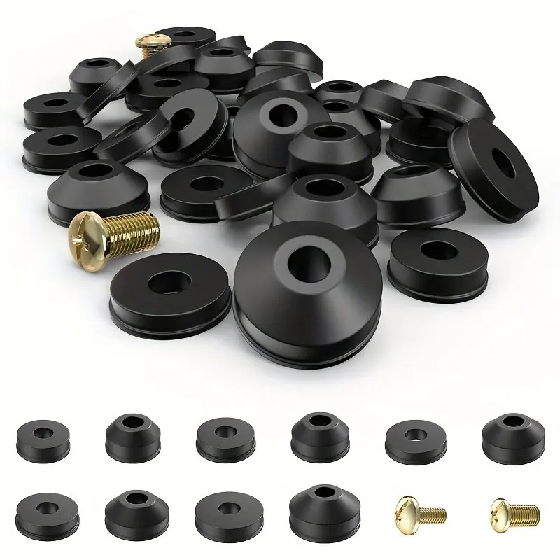 116Pcs Faucet Washer Kit, Flat & Beveled Rubber Washers for Quick Open Valves