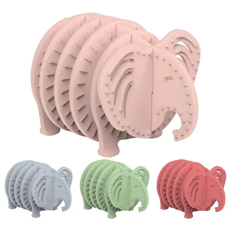 

3D Silicone Toy Jigsaw Elephant Puzzle Cognitive Development Educational Fine Motor Skills Interactive Learning Toy For Kids