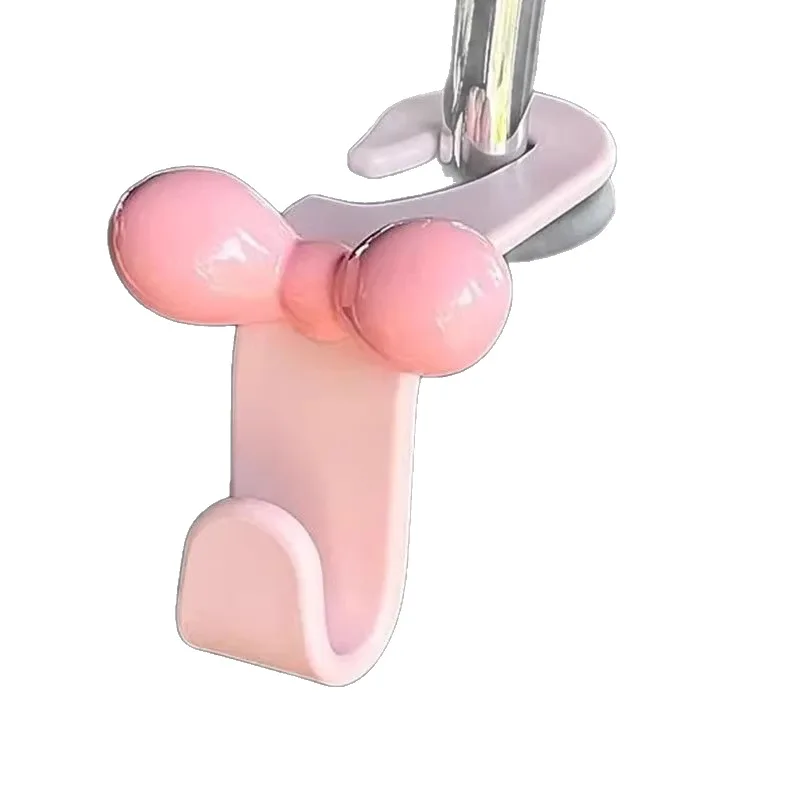 Minimalist Bow Car Back Seat Hanging Hooks Practical Storage Accessory For Handbags Snacks And Travel Items In Vehicle view 6