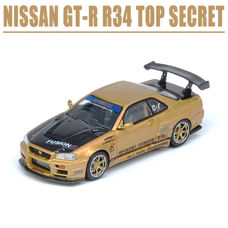 

INNO 1/64 NISSAN GT-R R34 TOP SECRET Alloy Toy Motor Vehicle Diecast Metal Model Gifts