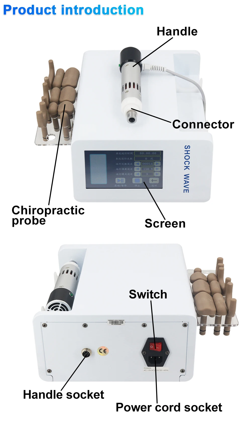 10 Heads Chiropractic Adjusting Tool Adjustable Intensity Correction Gun Therapy Chiropractic Adjusting Instrument Fascia Massag