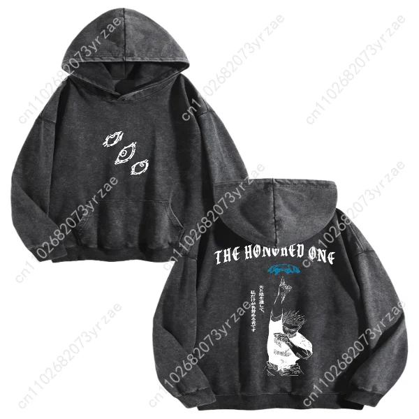 

Gojo Satoru Retro Wash Hoodie Super Soft Sweatshirt Mens Pullover Men's Fashion Hoodies Sweatshirts Breathable Vintage Tops