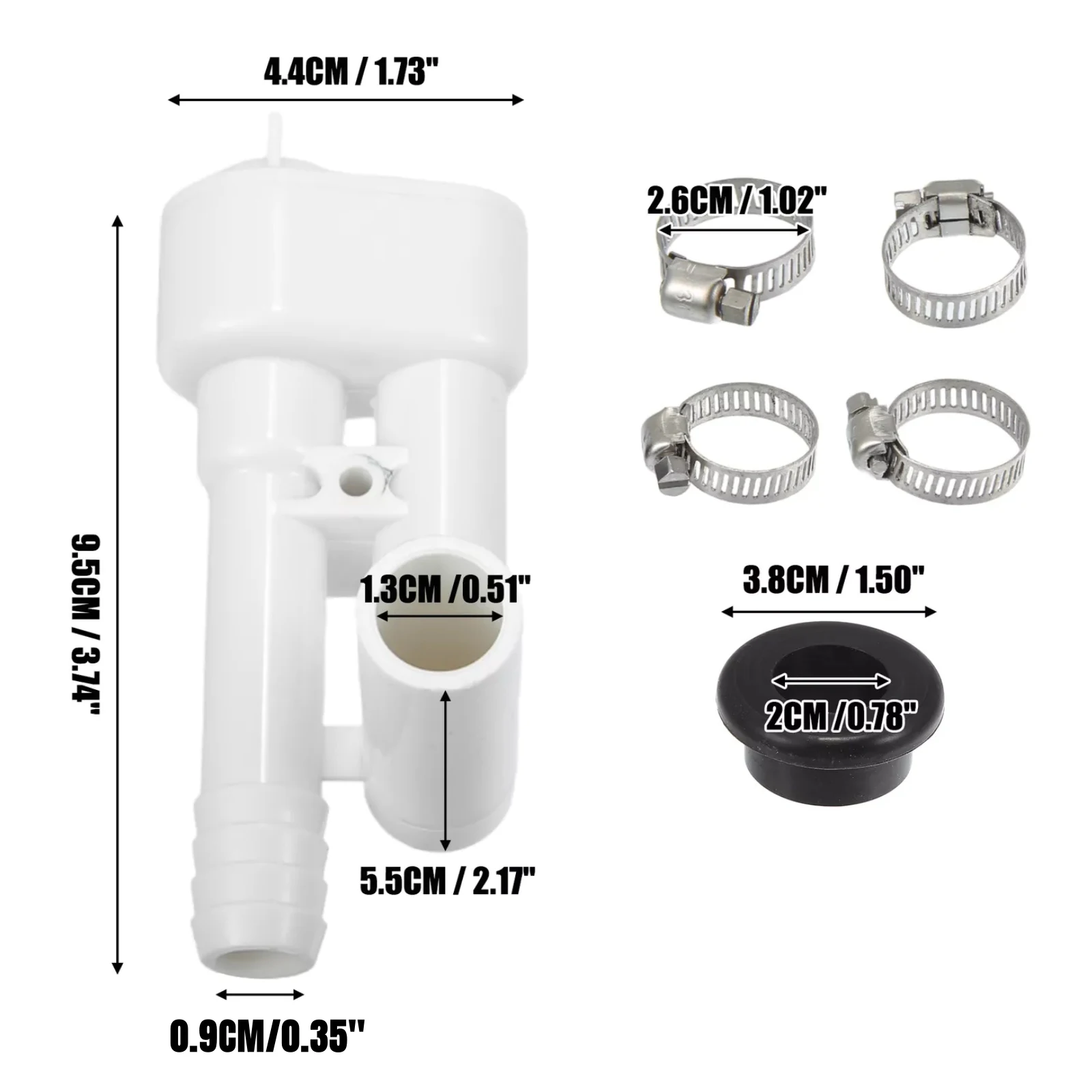385316906 Vacuum Breaker Kit for Dometic Sealand VacuFlush Traveler RV Toilet Anti-Siphon Backflow Preventer RV Accessory