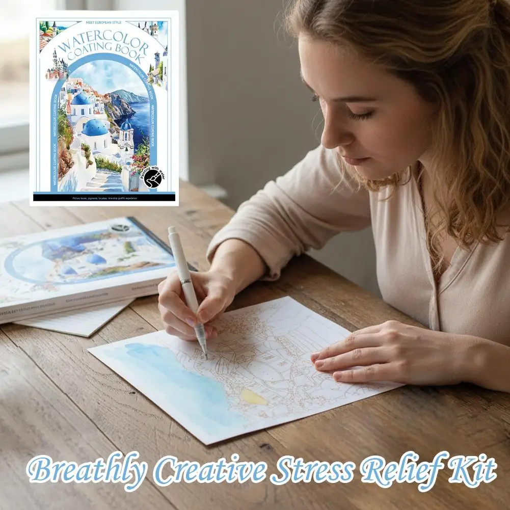 Decompressione fai-da-te portatile con pigmenti incorporati Carta da disegno per appunti adesivi per acquerello da colorare