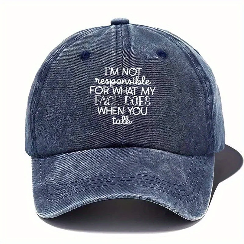 A Baseball Cap with Teasing Quote, Fun Expression Declaration Decoration, Suitable for Best Friend Gatherings And Casual Wear, B