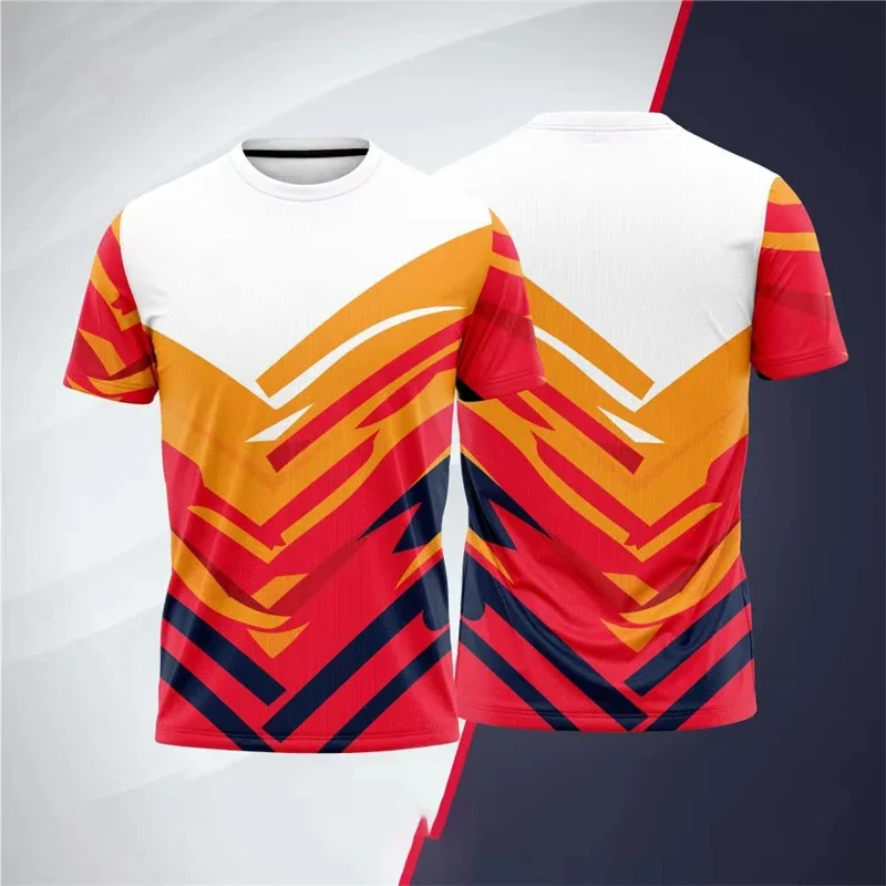 Einfache Sport-Tennisuniformen Sommermode Schnelltrocknend 3D-Druck Übergröße Kurzarm-T-Shirt Lässiger Rundhalsausschnitt Atmungsaktive Unisex-T-Shirts – Detail 14