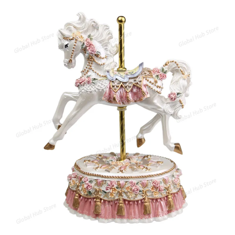 Love Is Only for You Carousel Music Box Cartoon Music Box for Girls, Children, Christmas Birthday Gifts