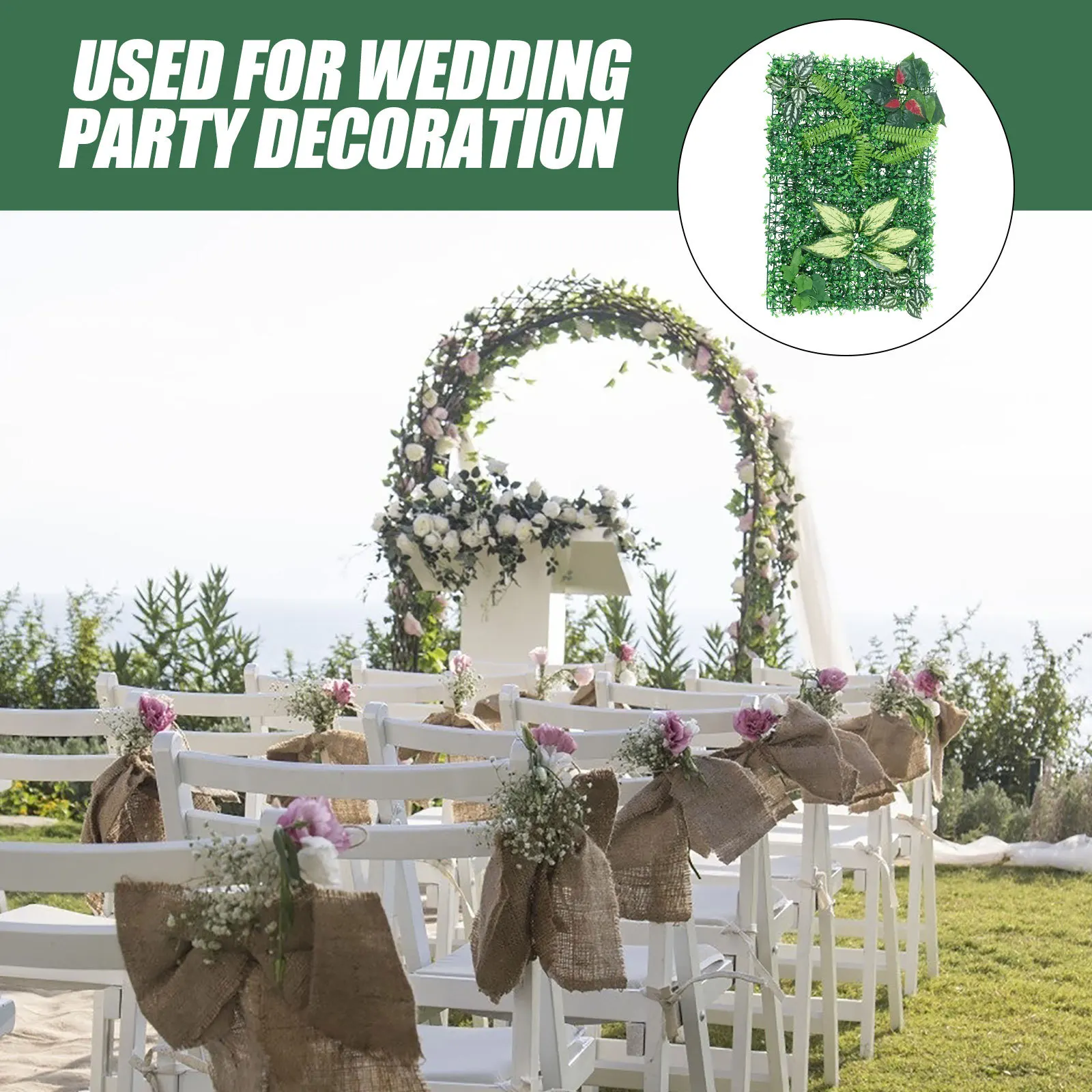 

Artificial Green Hedge Panel Plastic Fake Plant Wall Panel Realistic Greenery Wall Decor for Office Coffee Shop Restaurant