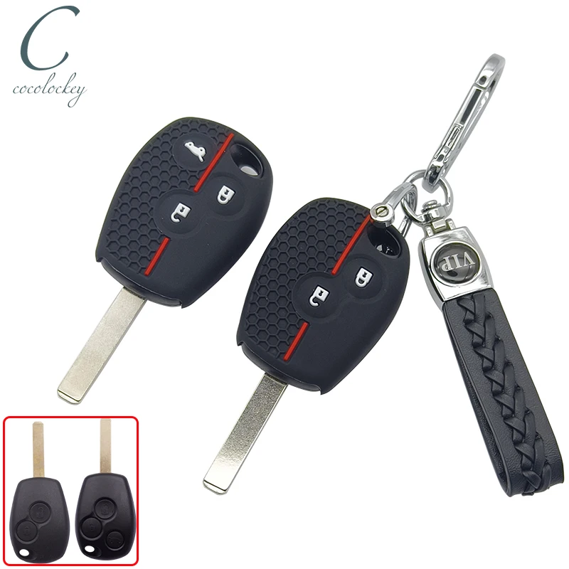 Cocolockey Silicone Key Fob Cover Case for RENAULT KANGOO CLIO MASTER TRAFIC DACIA 2Button Remote Blank Car Keys Car Accessories