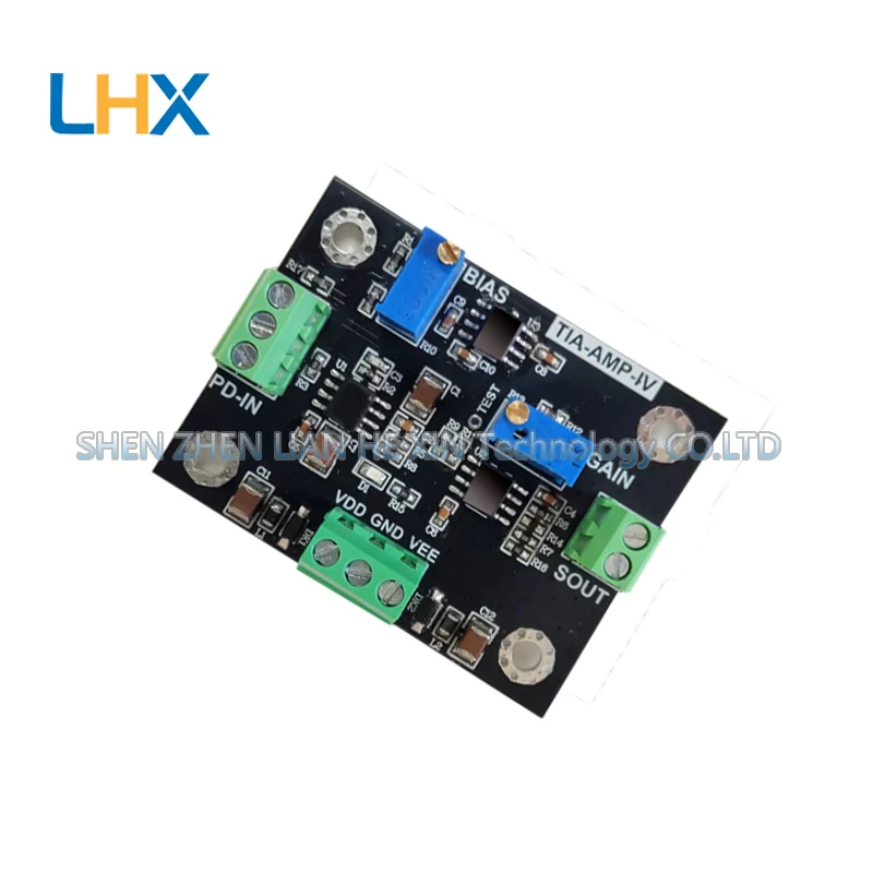 IV Conversion amplifier module Transoresistor operational amplifier PMT amplifier with bias adjustment 5MHz large bandwidth