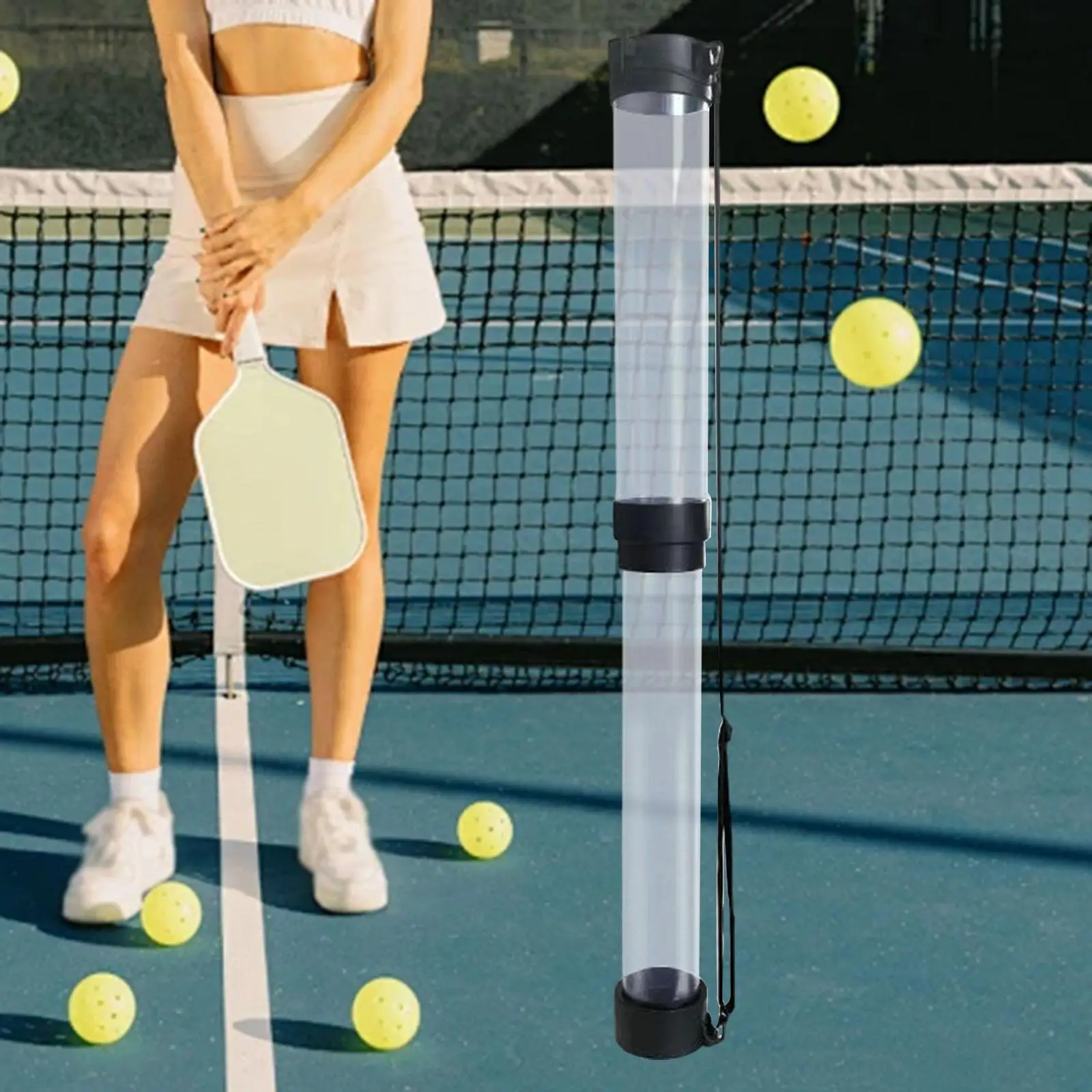 كرة التنس التقاط أنبوب الناقل المحمولة حامل كرة التنس اختيار المسترد لتدريب كرة التنس Pickleball #1