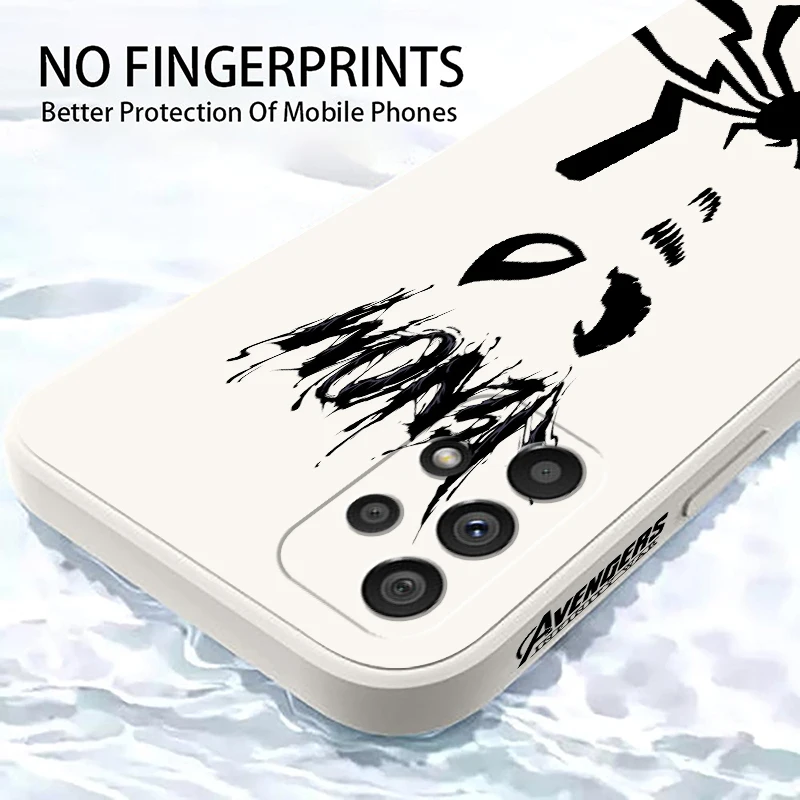 Marvel Spider-Man Venom COOL Liquid Left Rope For Samsung A53 A52 A55 A32 A51 A71 A21S A13 A73 A55 A72 A23 A35 A05 5G Funda