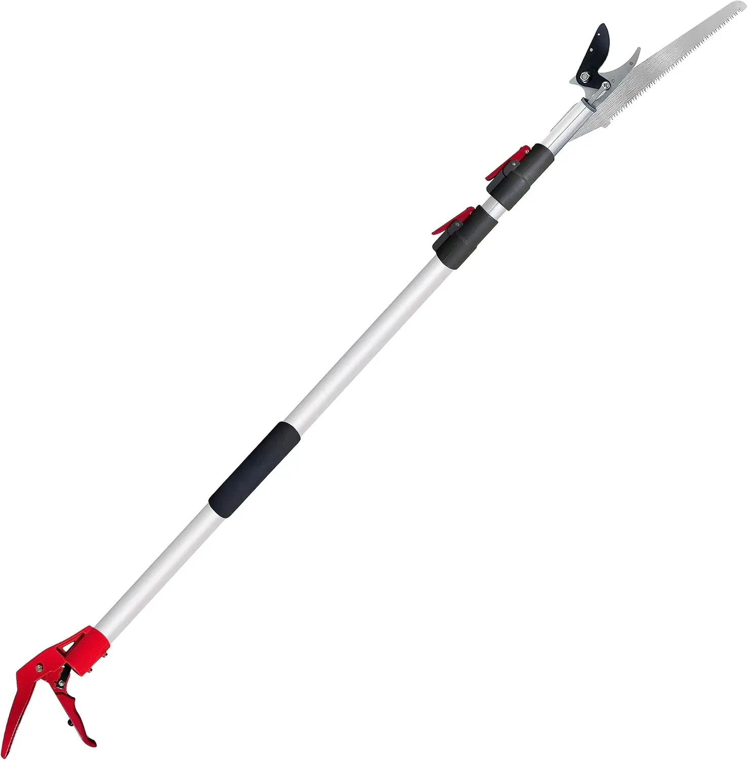 

Telescopic Tree Trimmer 4.5-10 FT with 3 Section Length Adjustable, Cut and Hold Pruner, Pole Saw Extendable, Long Handle Fruit