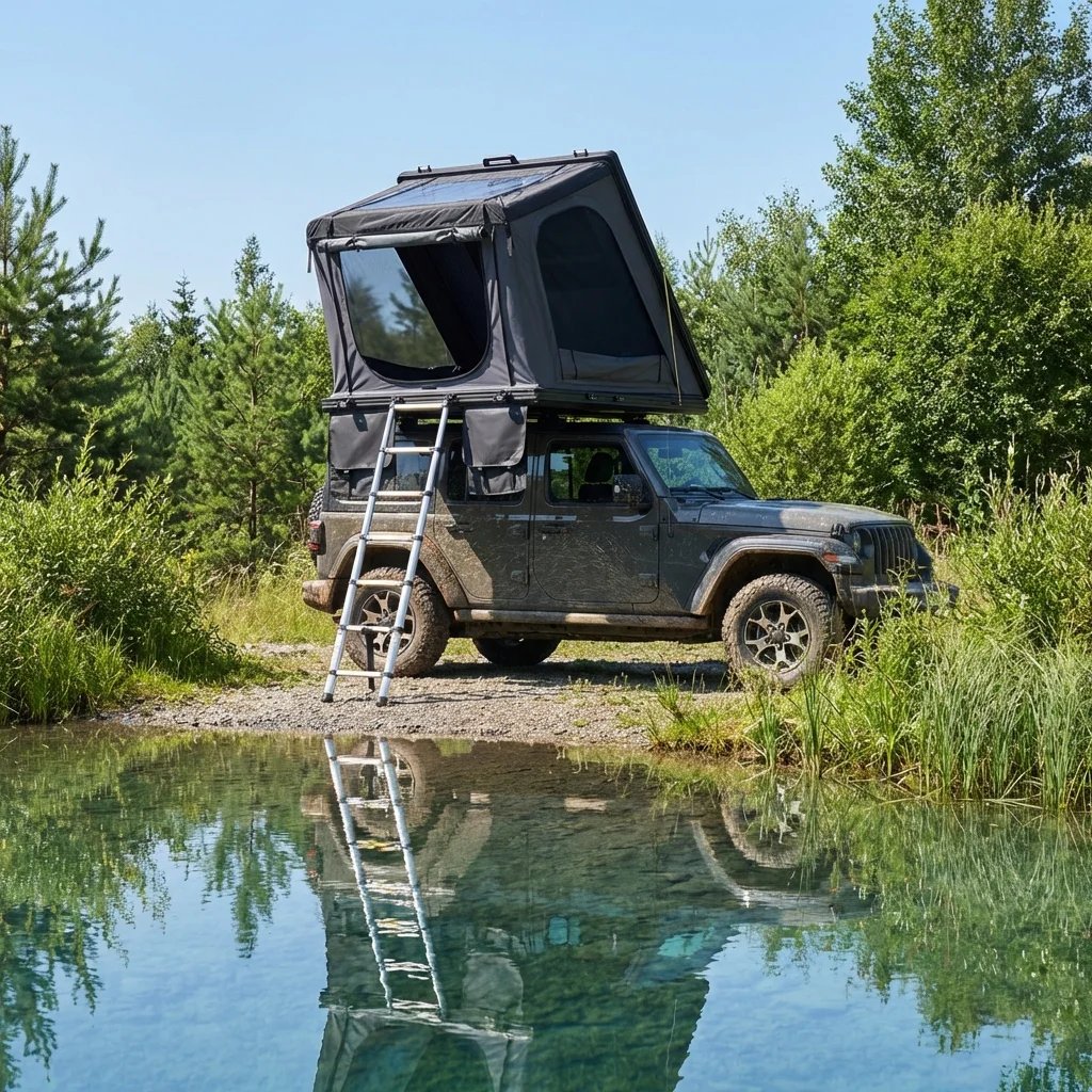 耐久性のある車用ルーフトップテント SUV 防水ハードシェル - Outdoor Camping Adventures のレビューと価格