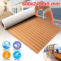 Self-Adhesive Brown White Teak Decking EVA Foam Marine Flooring Faux Boat Decking Sheet 600x2400x5mm
