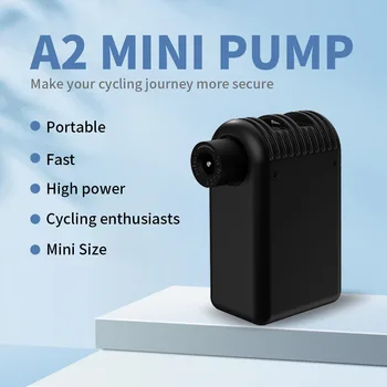 HOMEFISH Portable Pocket Bike Pump Electric Air Pump Rechargeable Compressor Tire Inflator For Bicycle Pump Color:black