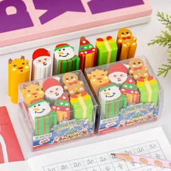 6PCS Christmas Cut Rubber Set Student Christmas Gift Prize Reward Rubber Set  Erasers for Kids  Korean Stationery