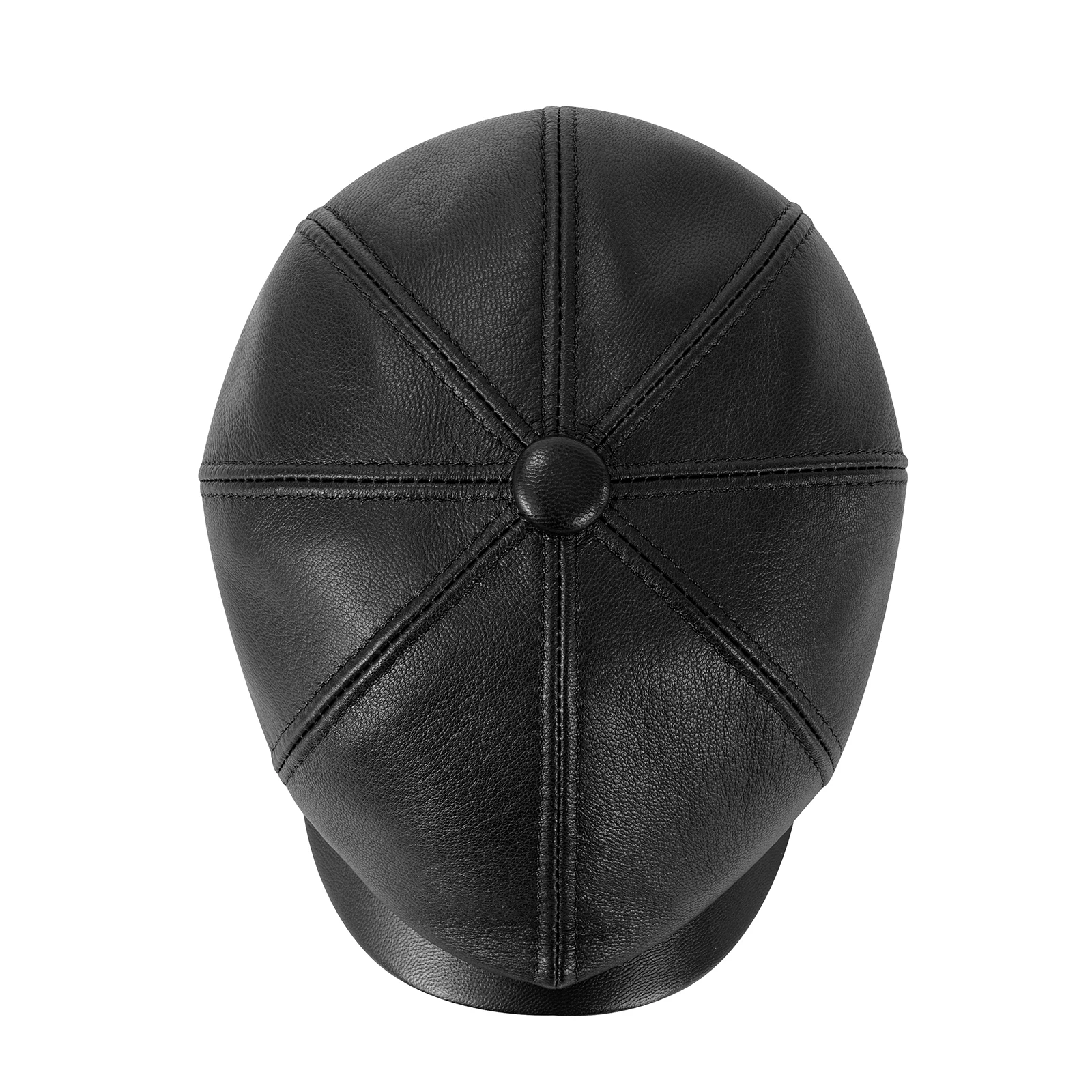 VOBOOM Unisex Premium Leather Flat Cap Newsboy Hat 8 Panel Adjustable Drawcord Design, Soft Durable Texture, Classic Retro Style