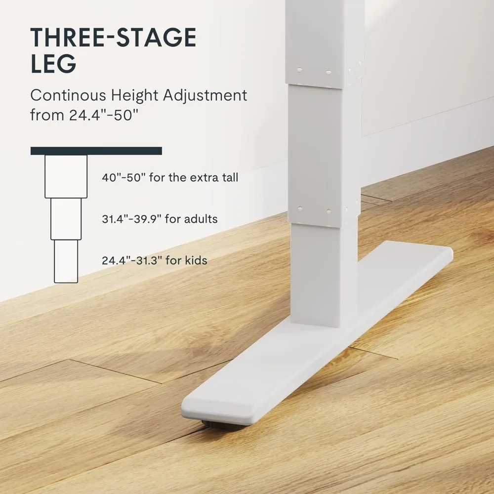 ارتفاع كهربائي قابل للتعديل محرك مزدوج مكتب قائم 71x30 بوصة خشب مطاطي 3 مراحل لوح كامل مكتب قائم مع قابل للتعديل
